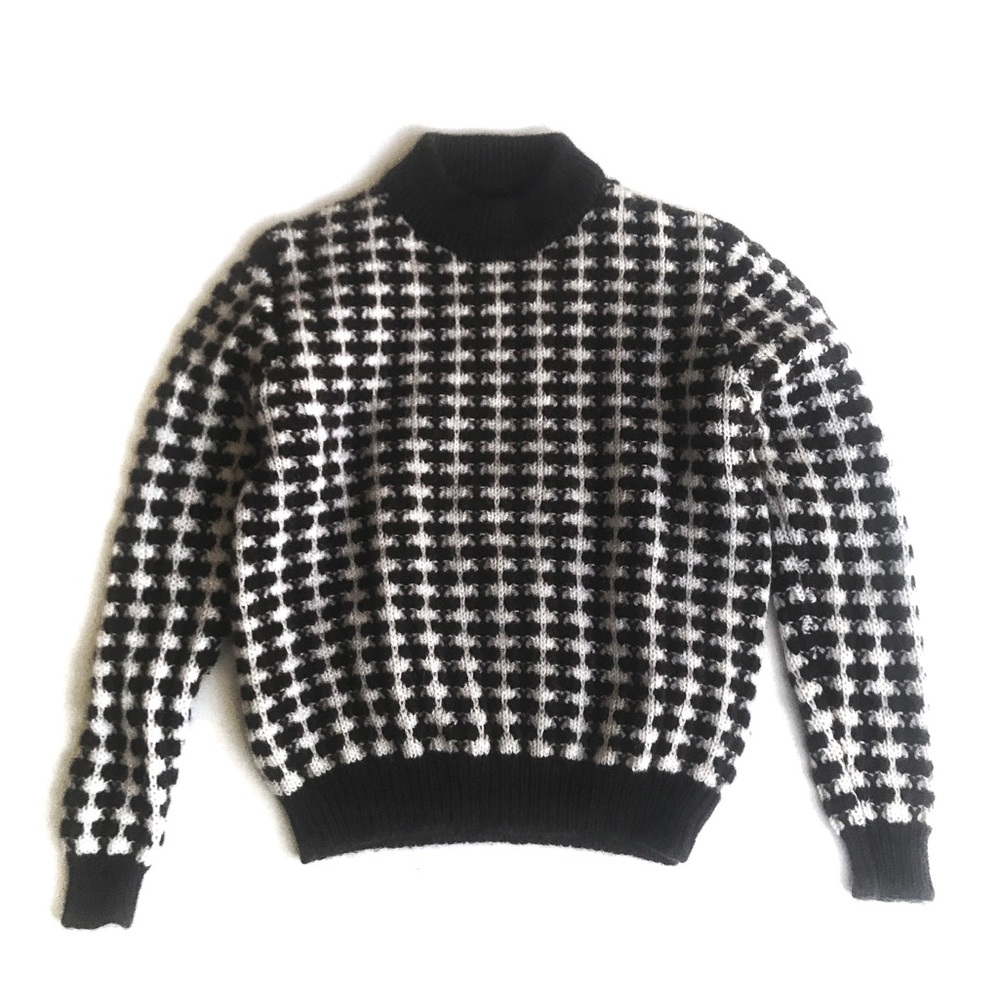 Vintage Handmade Houndstooth Sweater